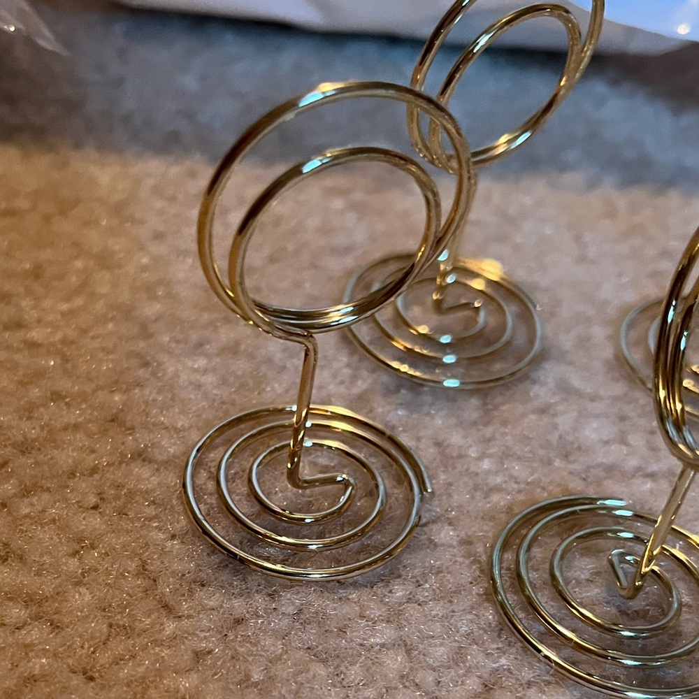 Gold Spiral Mini Table Number/Photo Holders